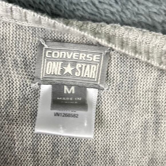 Converse One Star Dolman Sleeve Sweater Women's M Gray Heather Batwing Top #Y2K - Picture 3 of 7